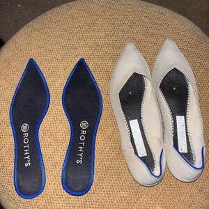 Rothy's The Point Cloud Grey Birdseye Knit Flats